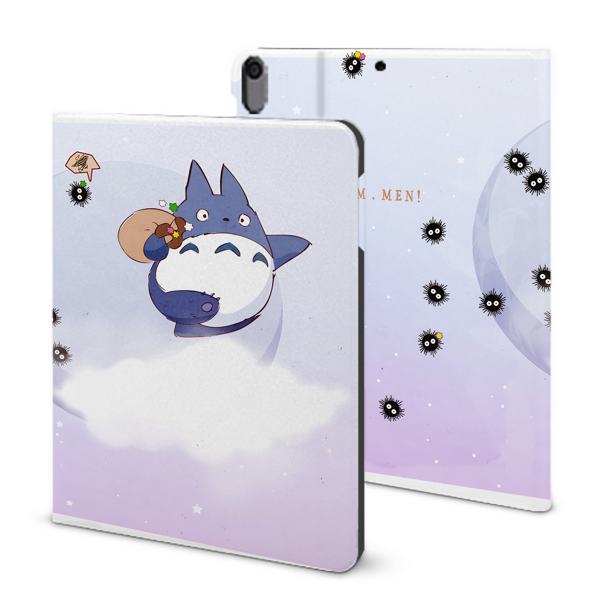 （画像用） となりのトトロ 草壁メイ 草壁サツキ My Neighbor Totoro Satsuki Kusakabe Mei Kusakabe IPad ケース ブック型 PUレザー TPU 耐衝撃 軽量 薄型 ペン収納なし 全面保護 IPad 各モデル対応